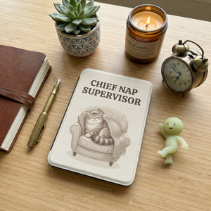 Chief Nap Supervisor Custom Cat Kindle Case — Cozy Armchair Personalized Pet Portrait Gift