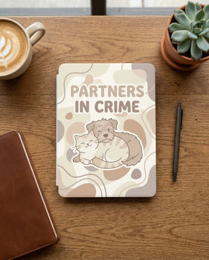 Partners in Crime Custom and Cozy Dog & Cat Portrait Kindle Case