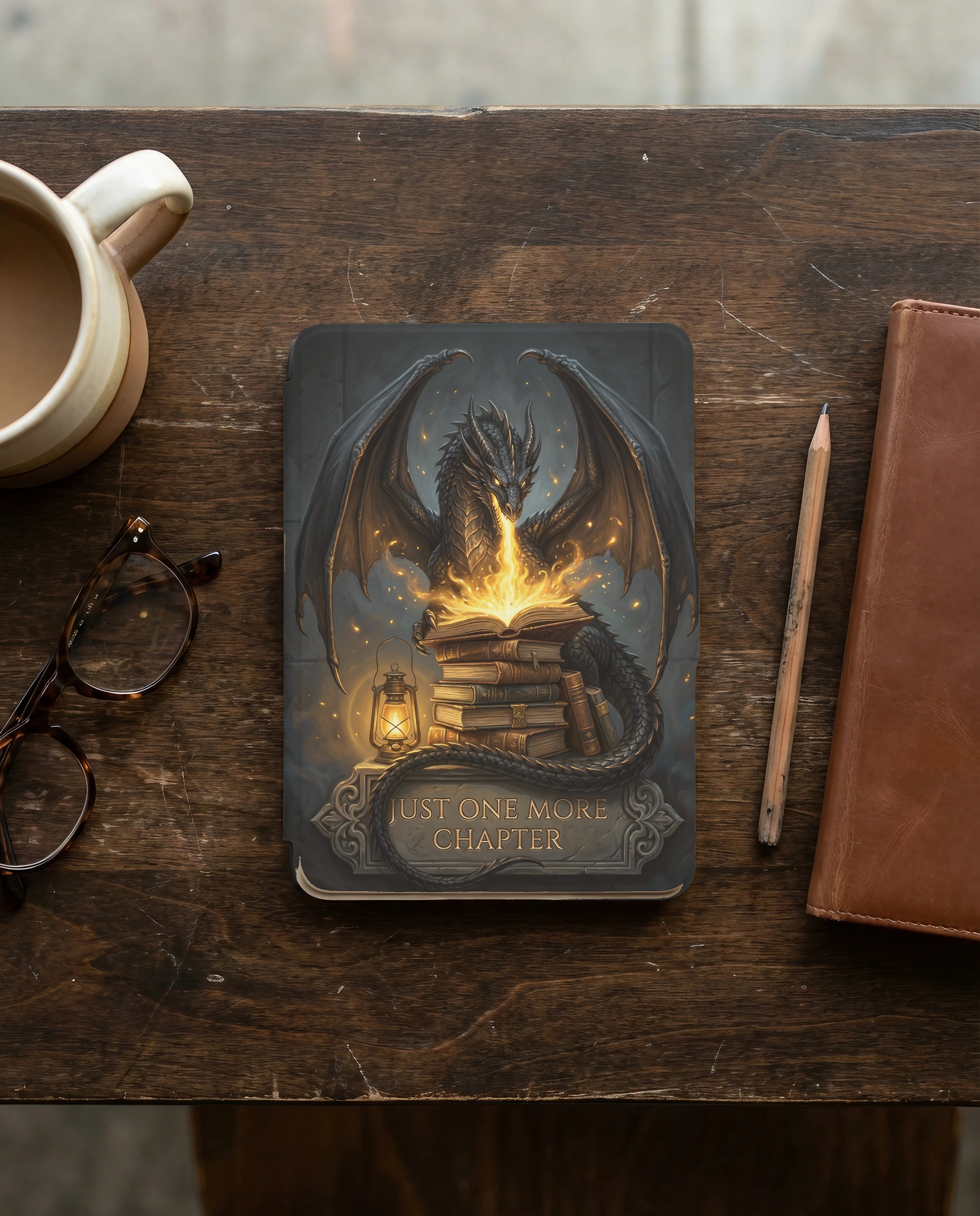 Just One More Chapter Dragon Kindle Case — Reader Gift