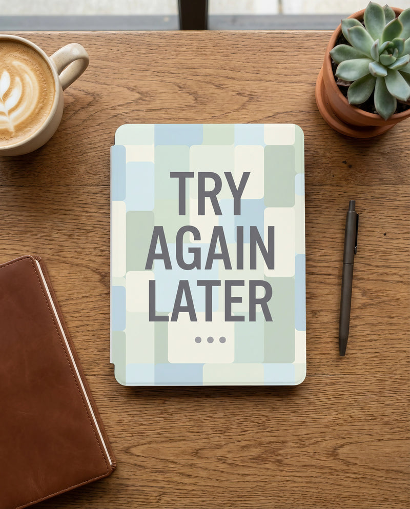 Try Again Later Kindle Case - Fits Paperwhite & Colorsoft - Reader Gift