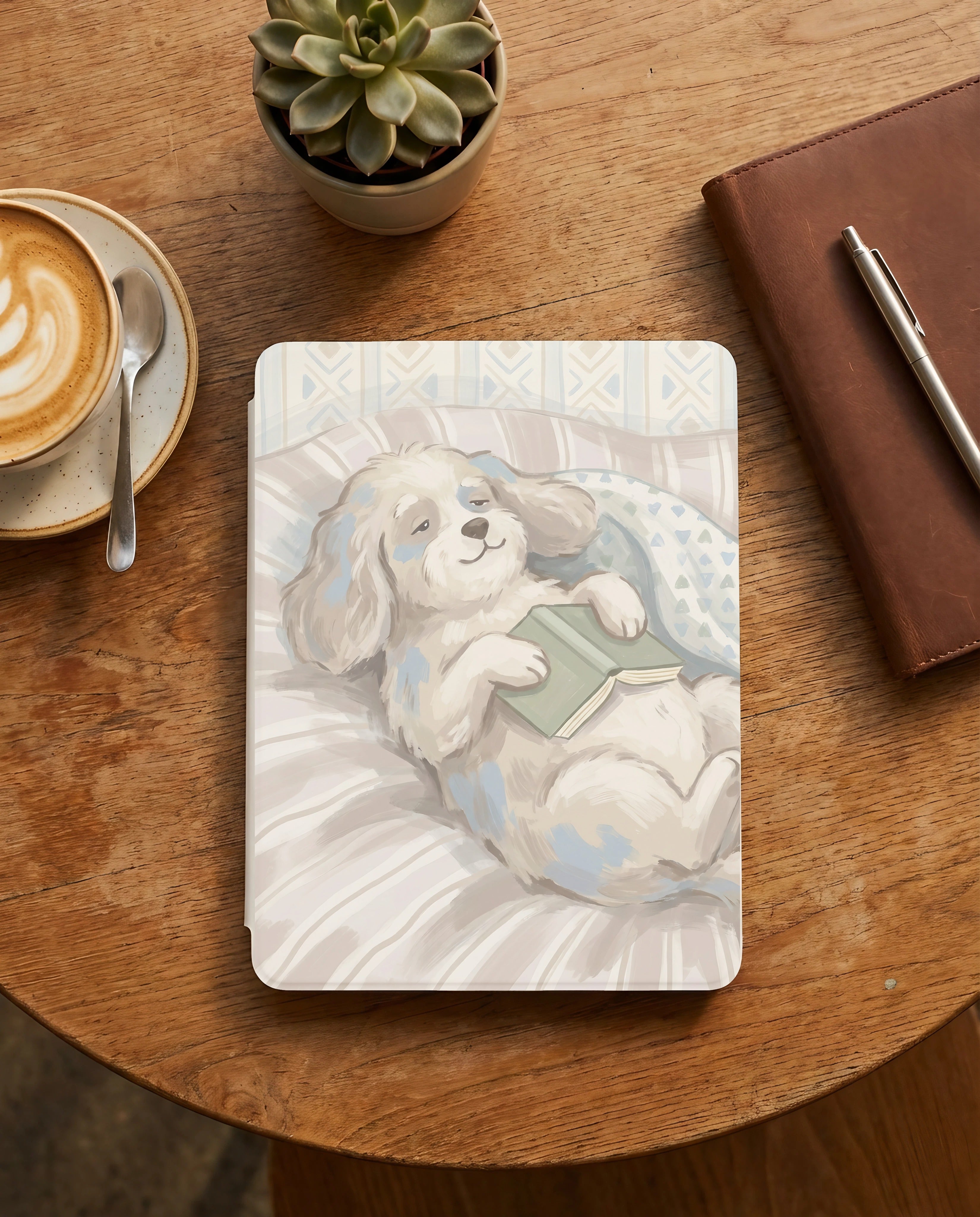 Cute Puppy Reading Kindle Case — Fits Paperwhite & Colorsoft — Adorable Dog Lover Gift