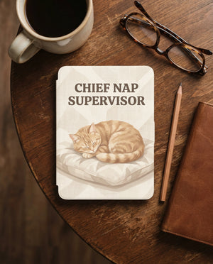 Chief Nap Supervisor Custom Cat Portrait —  12th Gen Kindle Case
