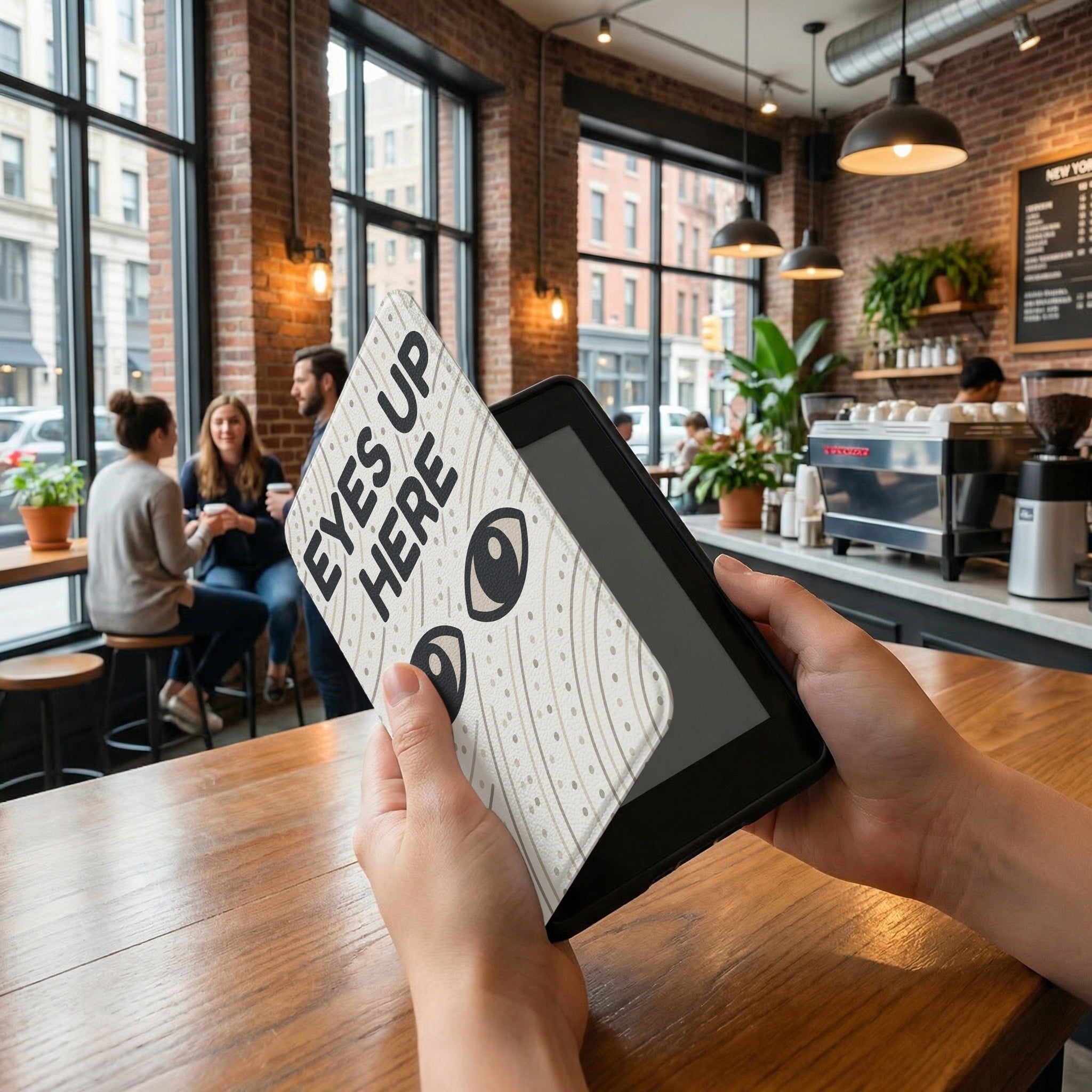 Eyes Up Here Kindle Colorsoft Case - Privacy Book Lover Gift