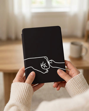 Cat Fist Bump Kindle Case — Minimalist Line Art Friendship Gift