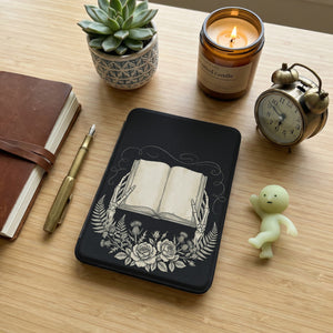 Skeleton Hands Presenting Book Kindle Case — Gothic Book Lover Gift