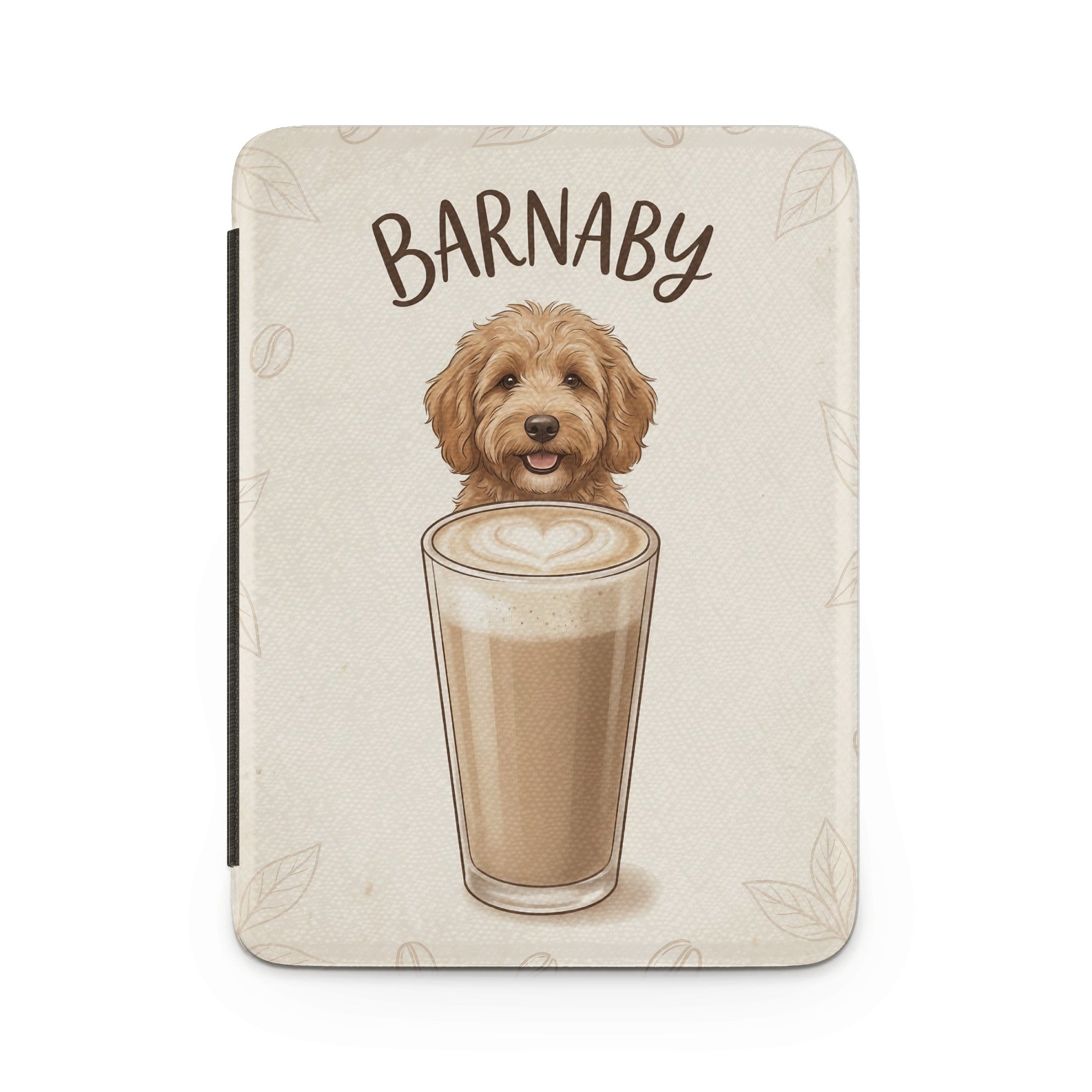 Custom Dog Portrait Kindle Case — Latte Edition