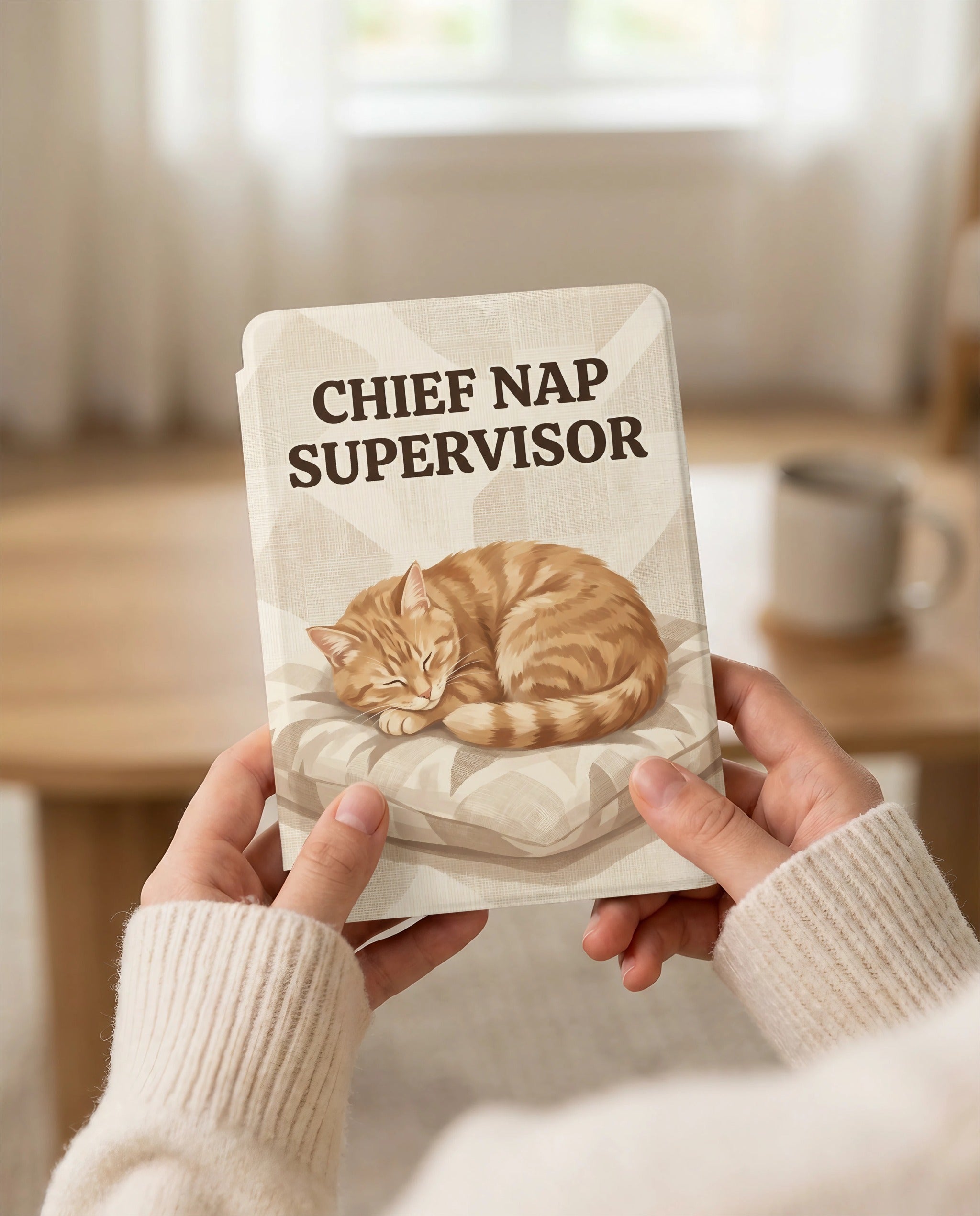 Chief Nap Supervisor Custom Cat Portrait —  12th Gen Kindle Case