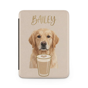Custom Pet Portrait Kindle Case — Coffee Edition