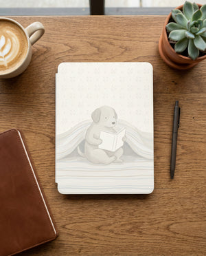 Cartoon Dog Reading Kindle Case — Fun Gift for Dog Lovers