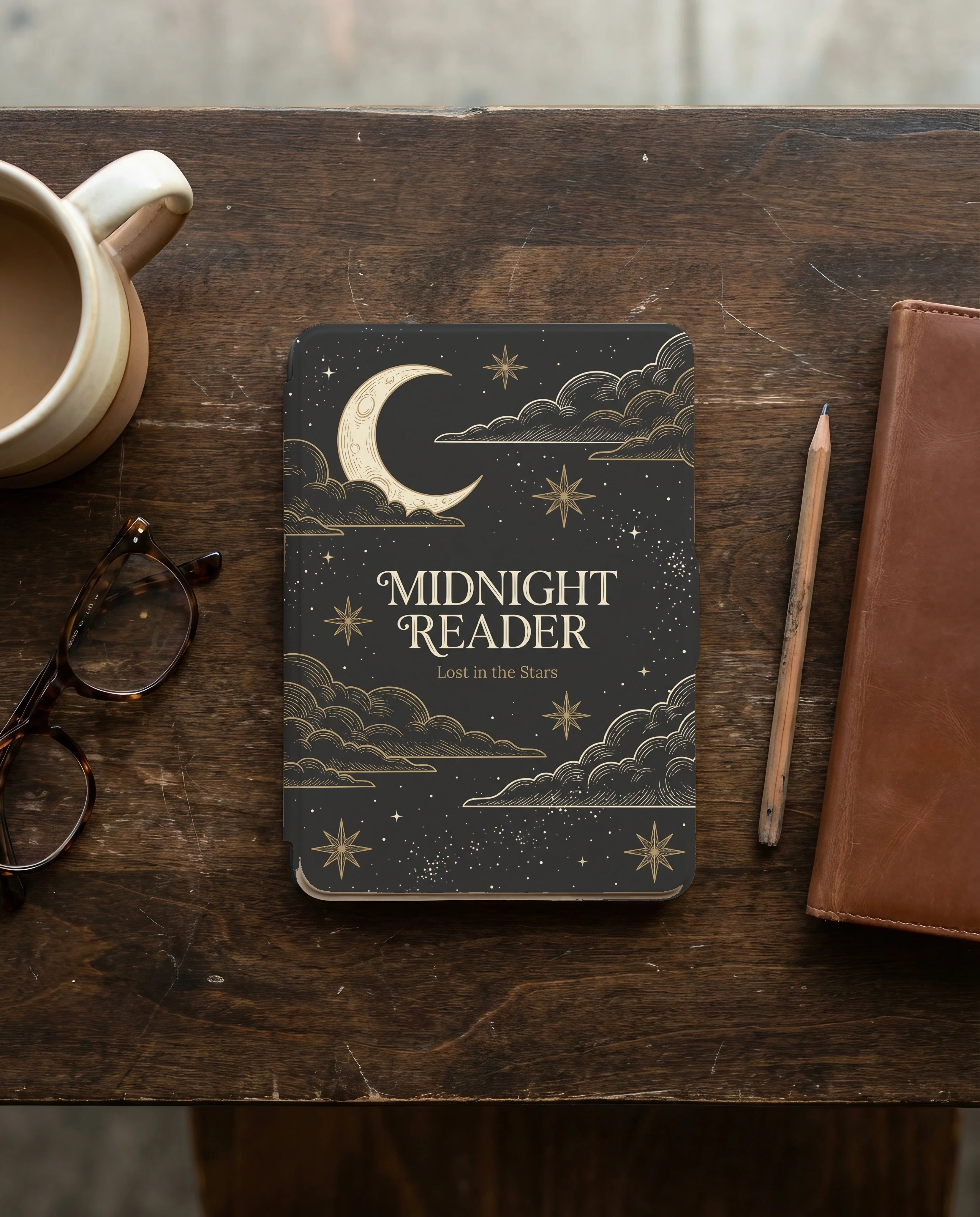 Midnight Reader Kindle Paperwhite Case — Lost in Stars Bold
