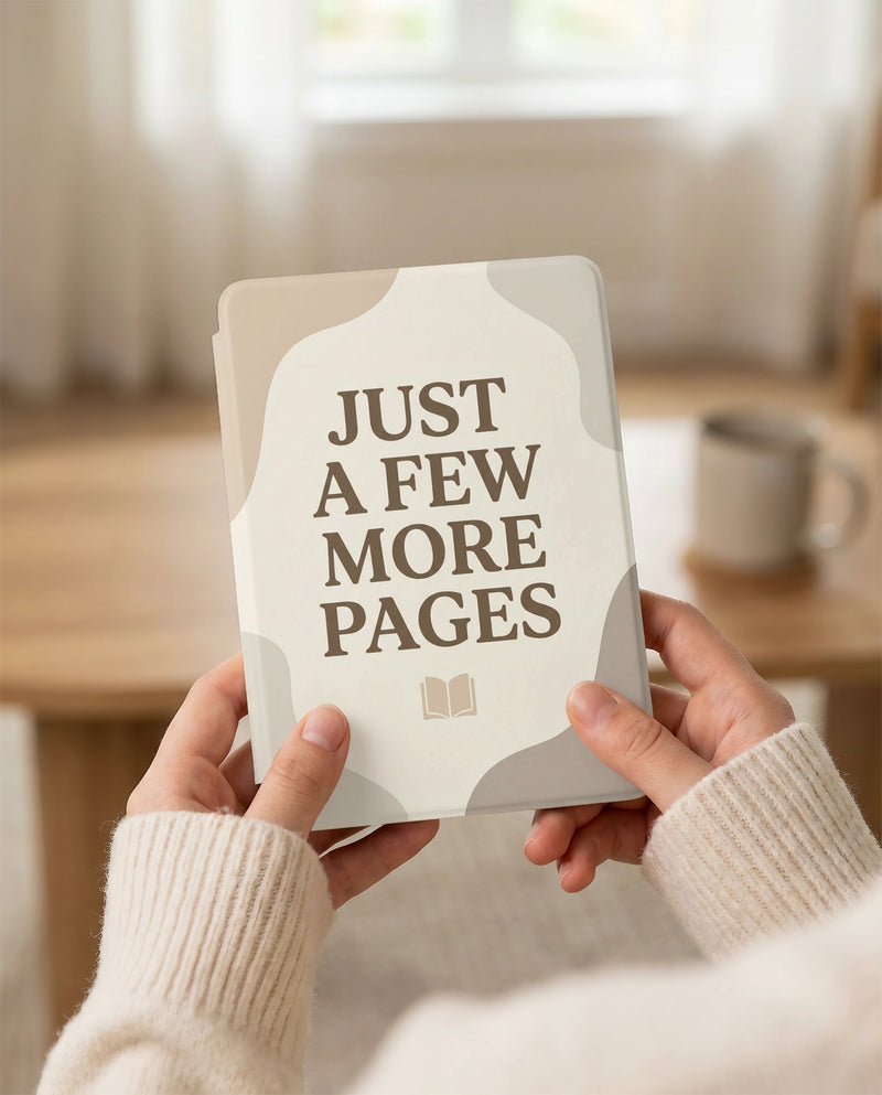 Just a Few More Pages Kindle Case — Cozy Book Lover Gift