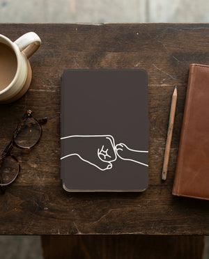 Cat Fist Bump Kindle Case — Minimalist Line Art Friendship Gift