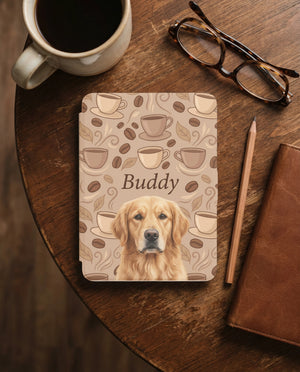 Personalized Coffee and Dogs Lovers Kindle Case
