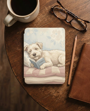 Cute Dog Reading Kindle Paperwhite Case — Adorable Gift for Dog Lovers