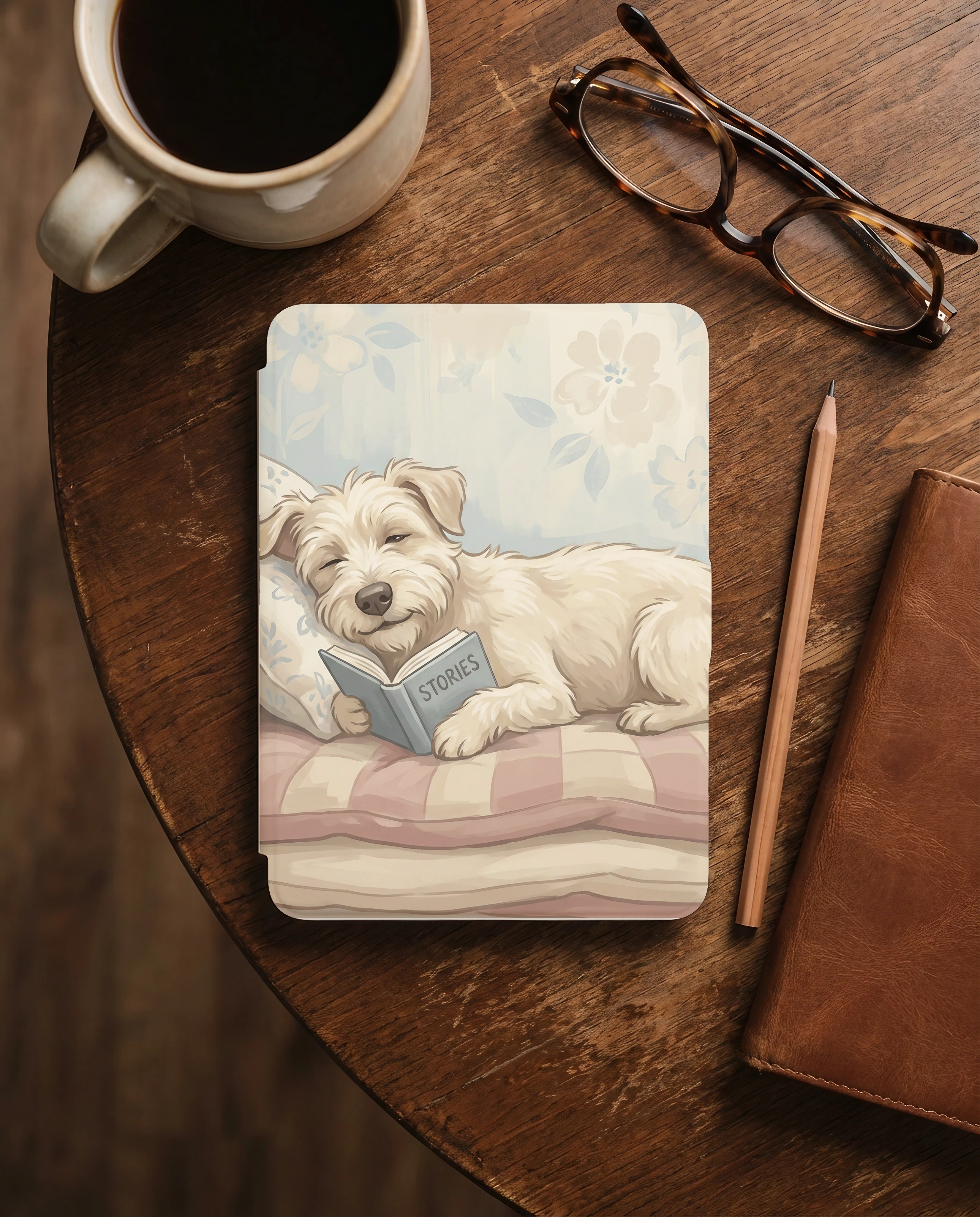 Cute Dog Reading Kindle Paperwhite Case — Adorable Gift for Dog Lovers