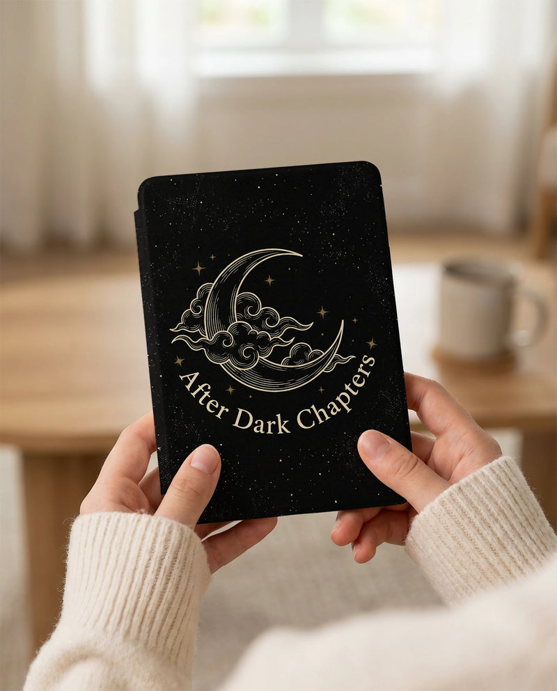 After Dark Chapters Kindle Colorsoft Case — Elegant Minimal Romantic