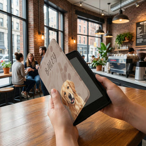 Abstract Personalized Pet Portrait Kindle Paperwhite — Coffee Lovers