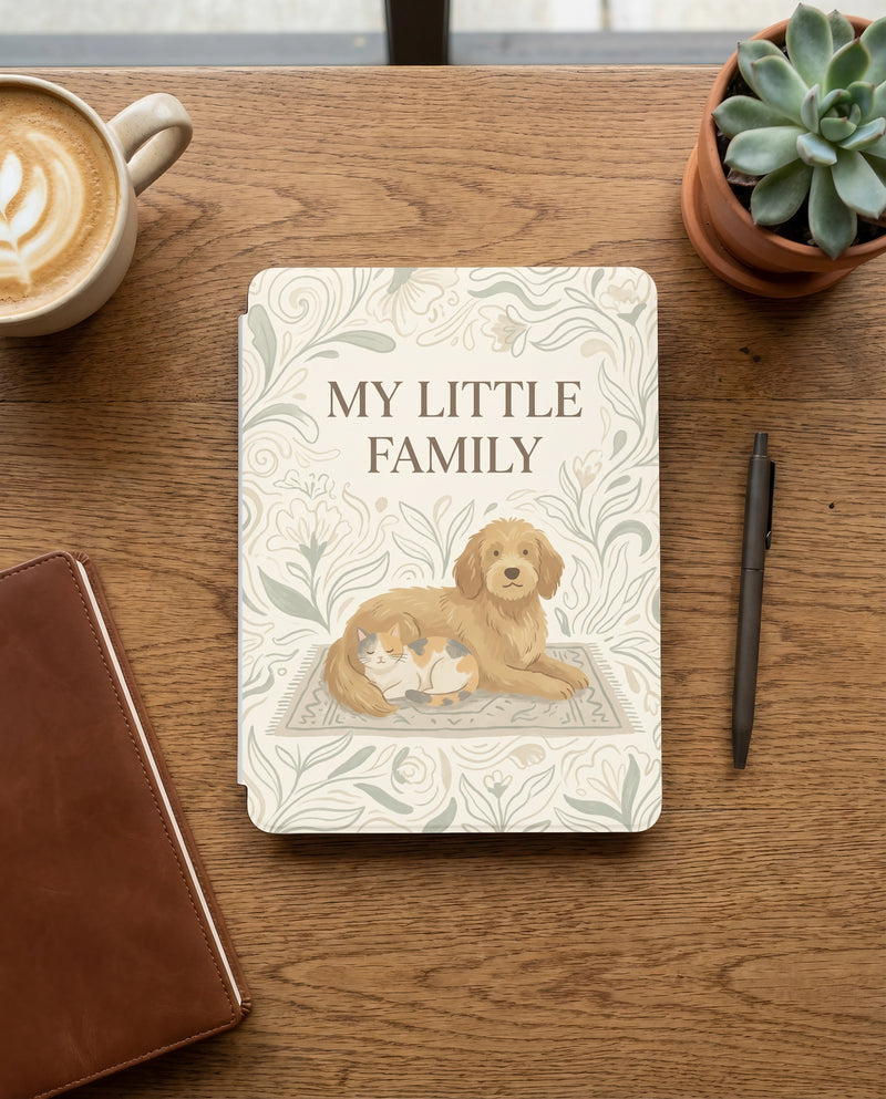 Custom Dog & Cat Portrait Kindle Case — My Little Family