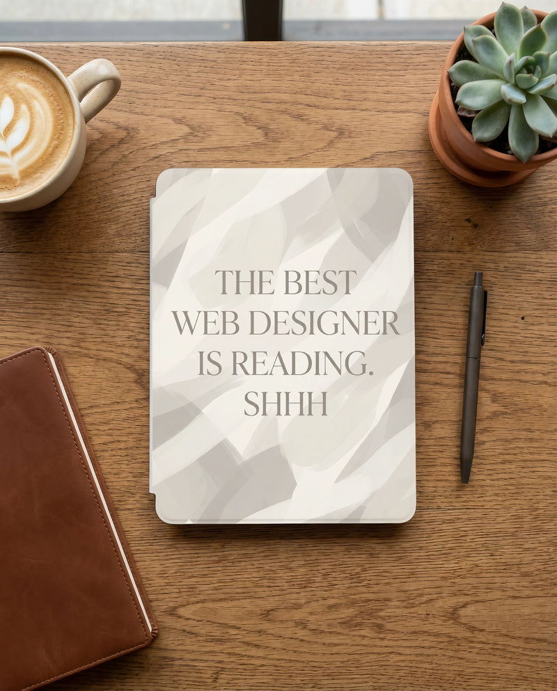 The Best Web Designer Is Reading Kindle Case - Fits Paperwhite & Colorsoft - Developer Gift