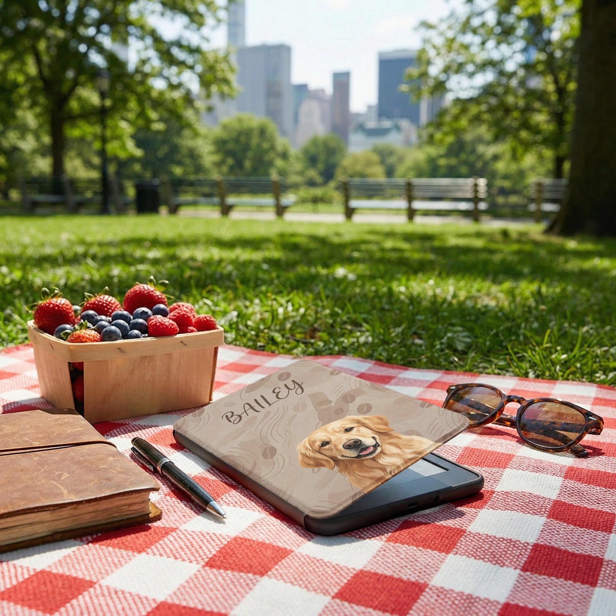 Abstract Personalized Pet Portrait Kindle Paperwhite — Coffee Lovers