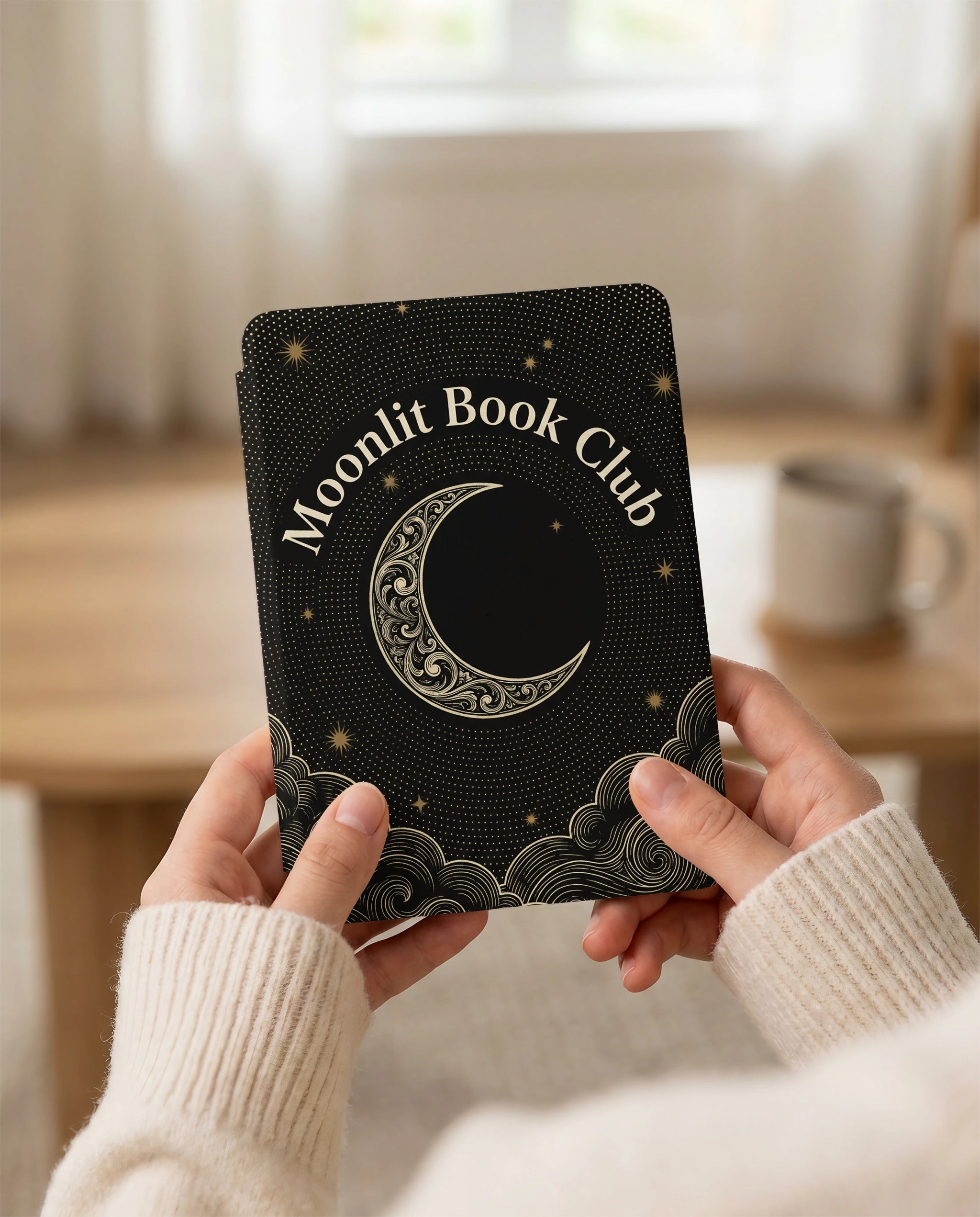 Moonlit Book Club Kindle Case — Ornate Tarot Frame Mystical Design
