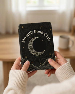 Moonlit Book Club Kindle Case — Ornate Tarot Frame Mystical Design