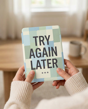 Try Again Later Kindle Case - Fits Paperwhite & Colorsoft - Reader Gift