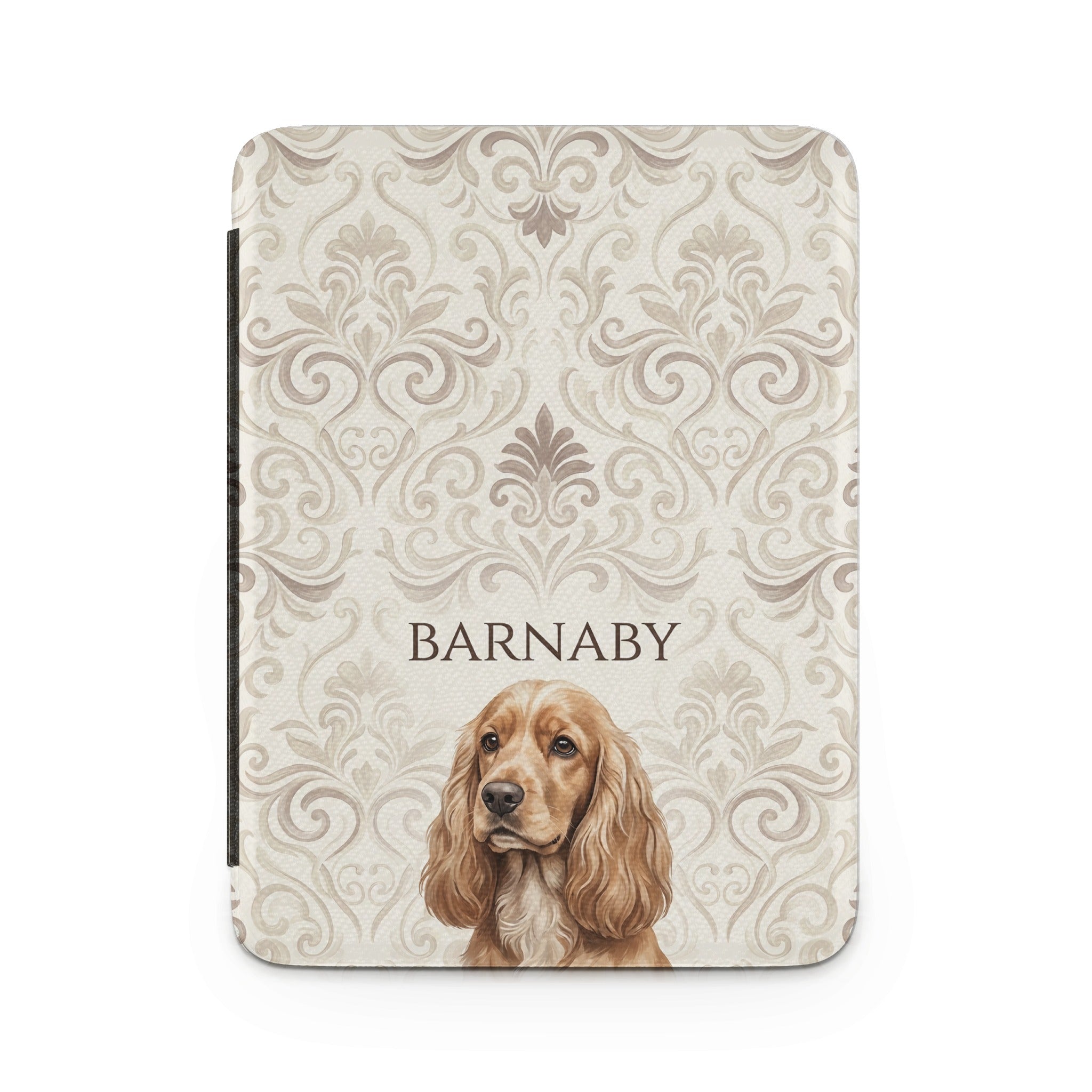 Personalized Pet Portrait Kindle Paperwhite Case — Damask Dog or Cat Gift