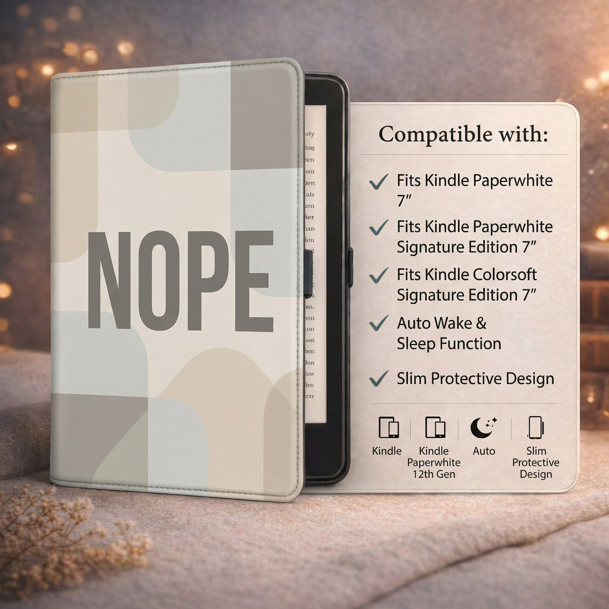 Minimal Sarcastic Kindle Case - Sarcastic Reader Gift
