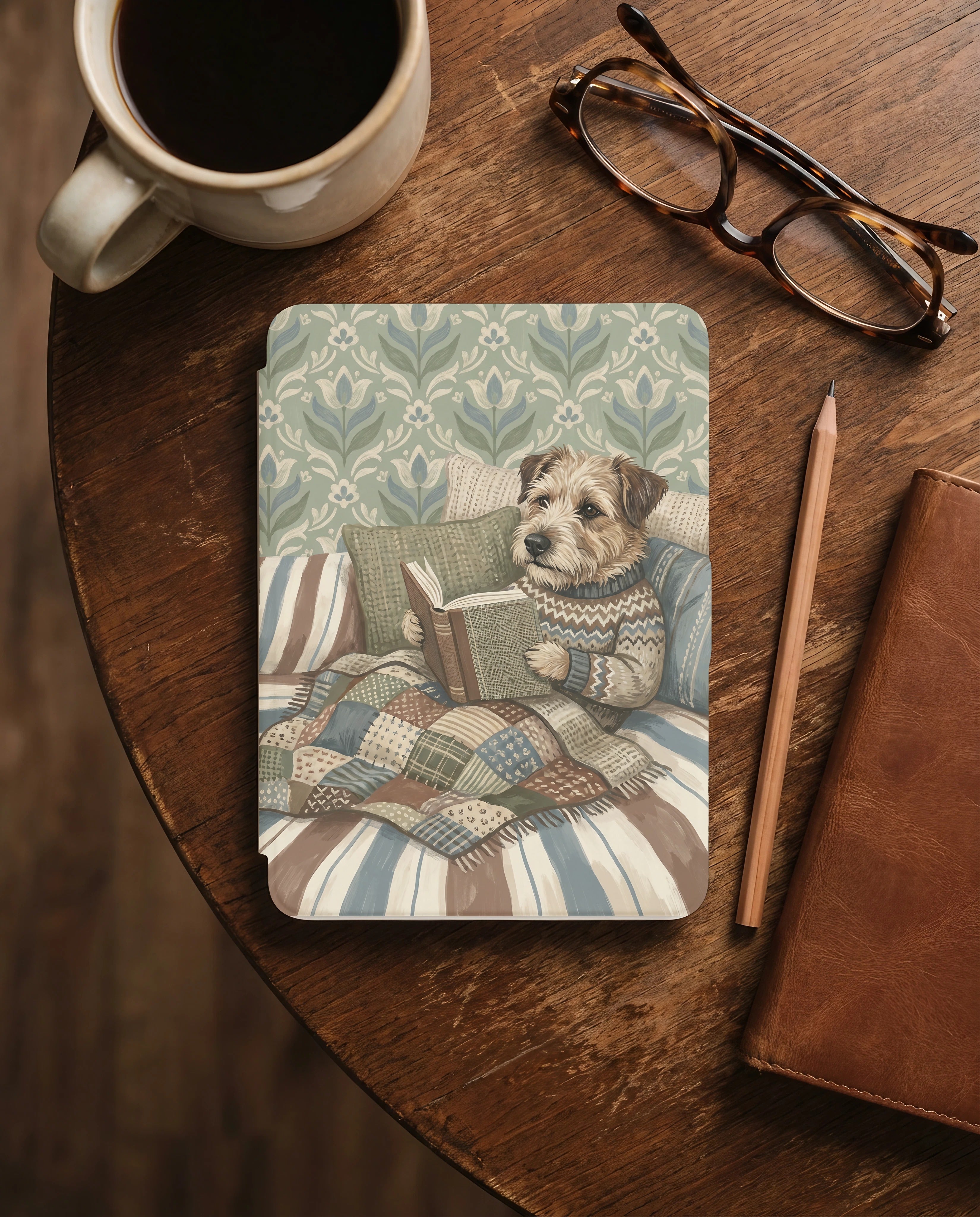 Border Terrier Reading Kindle Paperwhite Case — Cozy Gift for Dog Lovers