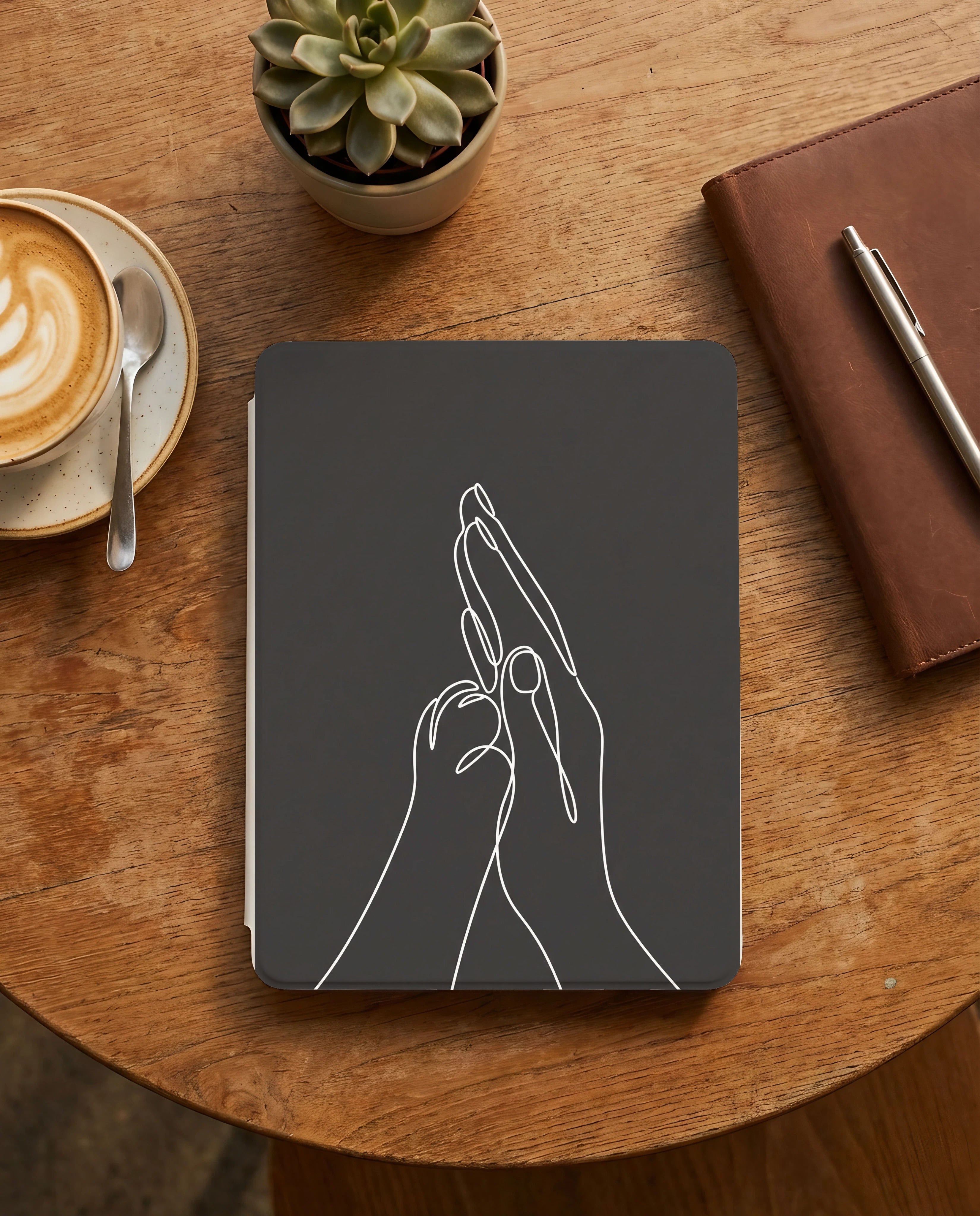 Dog Paw on Hand Kindle Case — Minimalist Line Art Tender Bond Gift