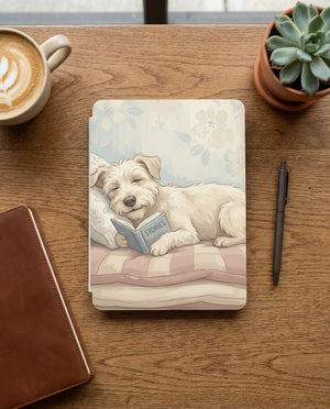 Cute Dog Reading Kindle Paperwhite Case — Adorable Gift for Dog Lovers