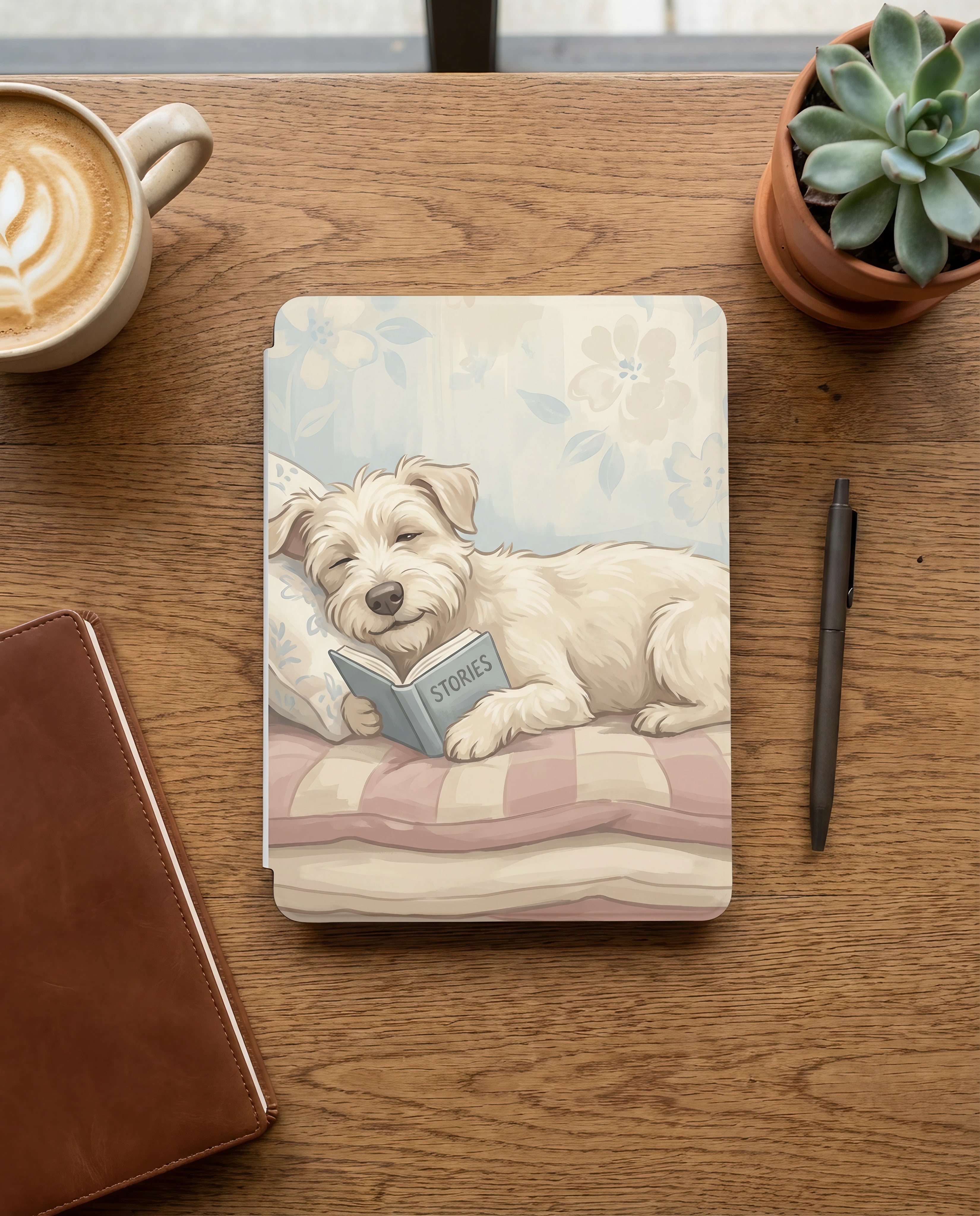 Cute Dog Reading Kindle Paperwhite Case — Adorable Gift for Dog Lovers