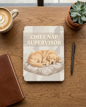 Chief Nap Supervisor Custom Dog Kindle Case — Cozy Personalized Pet Portrait