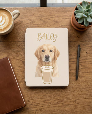 Custom Pet Portrait Kindle Case — Coffee Edition