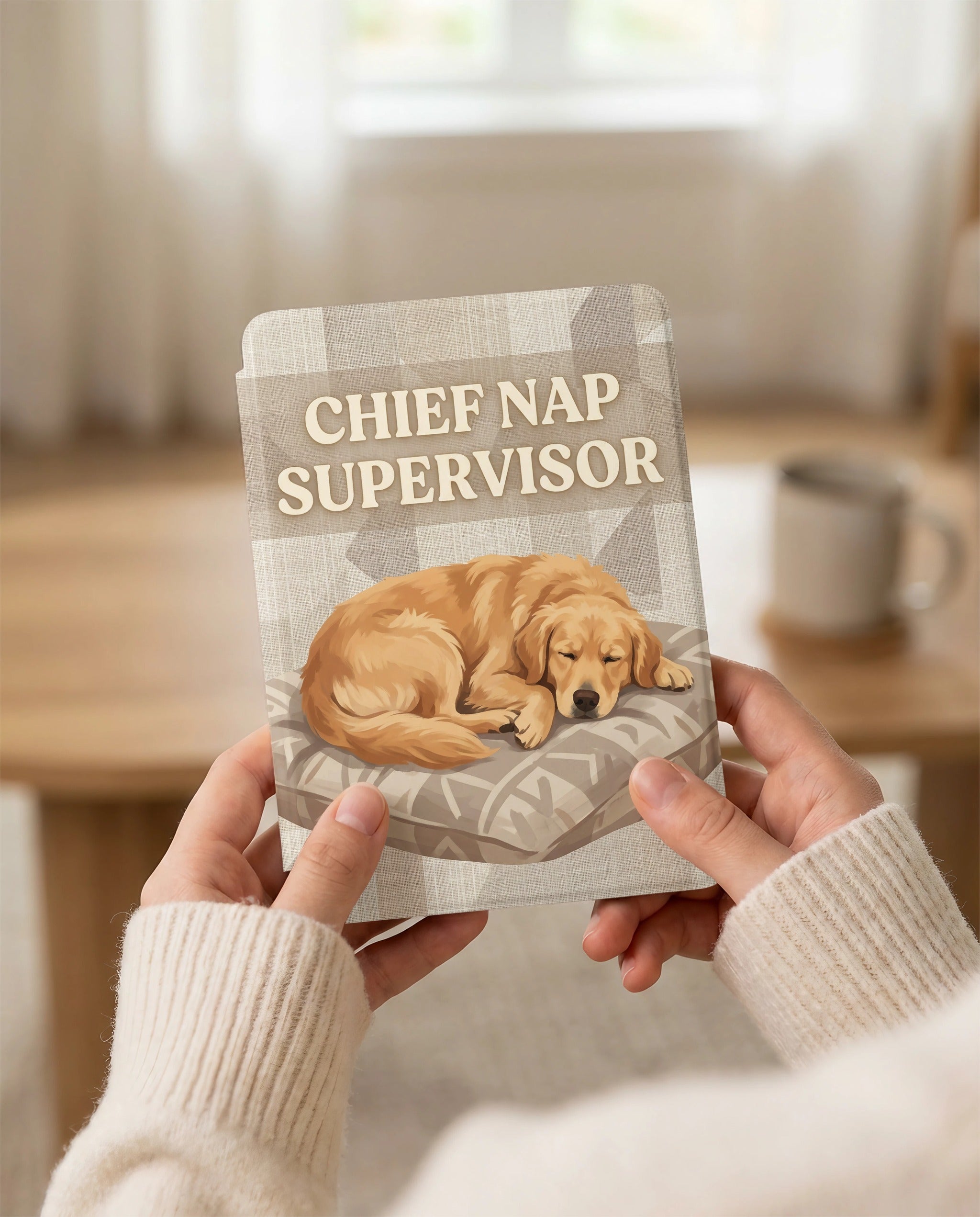 Chief Nap Supervisor Custom Dog Kindle Case — Cozy Personalized Pet Portrait