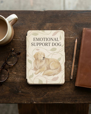 Emotional Support Dog Custom Kindle Case — Vine Art Personalized Pet Portrait
