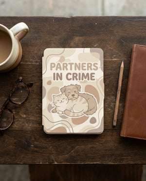 Partners in Crime Custom and Cozy Dog & Cat Portrait Kindle Case