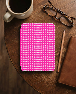 Hot Pink Hearts Kindle Case — Bold Romantic Aesthetic Gift