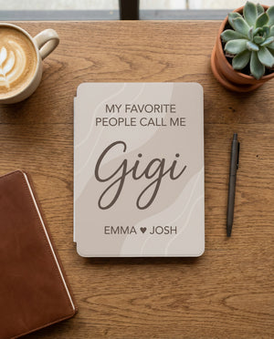 Personalized Gigi Kindle Paperwhite Case — Minimal Design with Grandkids Names