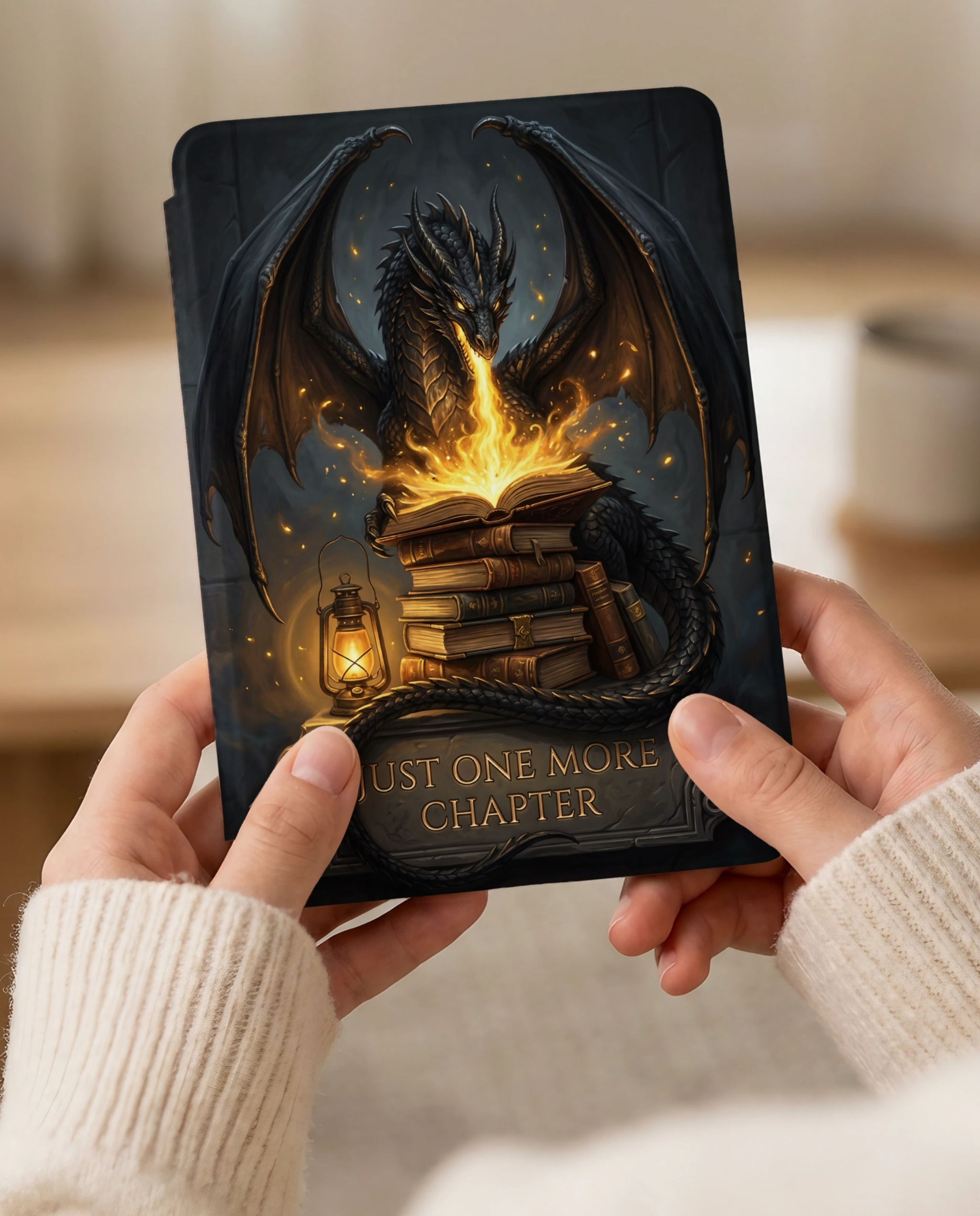 Just One More Chapter Dragon Kindle Case — Reader Gift