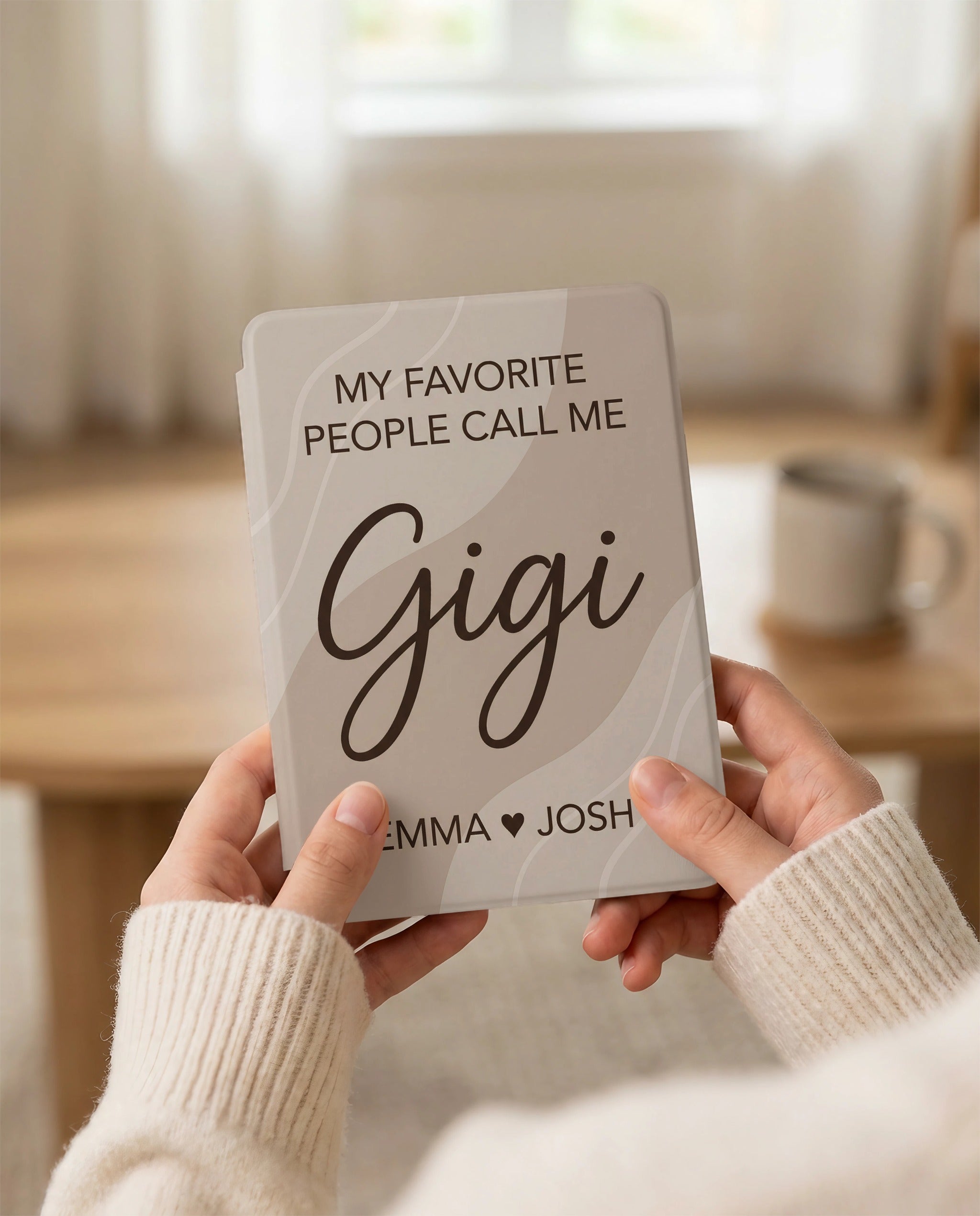 Personalized Gigi Kindle Paperwhite Case — Minimal Design with Grandkids Names