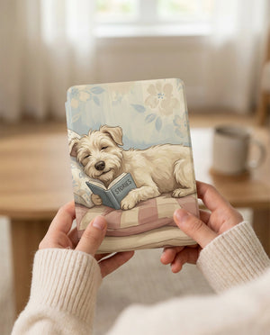 Cute Dog Reading Kindle Paperwhite Case — Adorable Gift for Dog Lovers