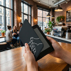 Dog Paw Fist Bump Kindle Case — Minimalist Line Art Gift for Dog Lovers