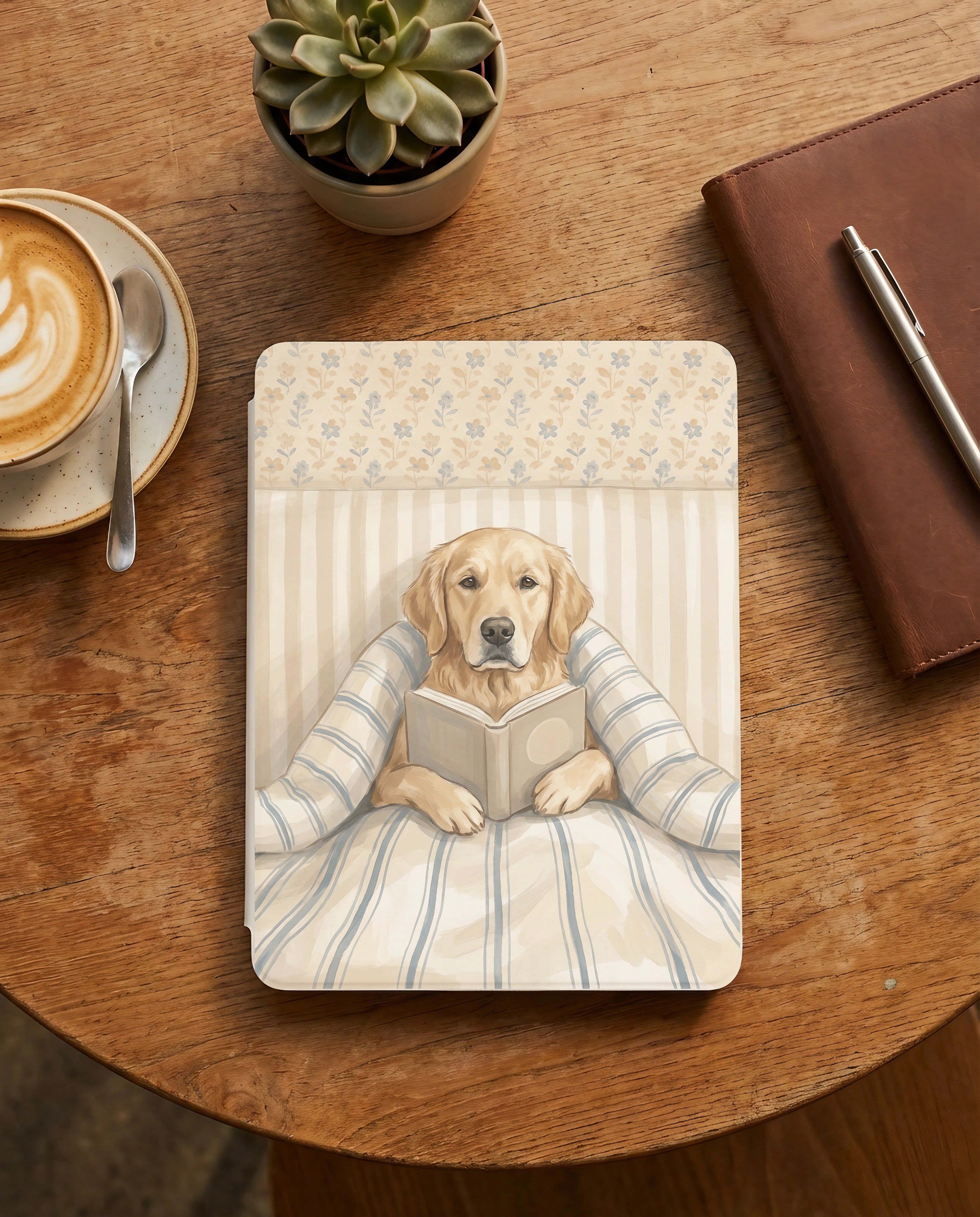 Golden Retriever on Cozy Bedding Kindle Case — Fits Paperwhite & Colorsoft — Dog Lover Gift