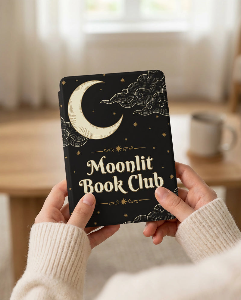 Moonlit Book Club Kindle Colorsoft Case — Community Charcoal Warm