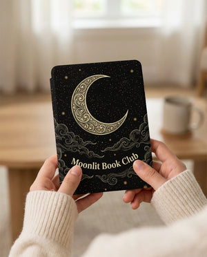 Moonlit Book Club Kindle Case — Grand Ornate Crescent Victorian Design