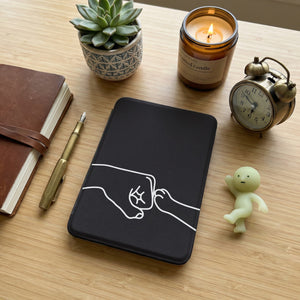 Cat Fist Bump Kindle Case — Minimalist Line Art Friendship Gift