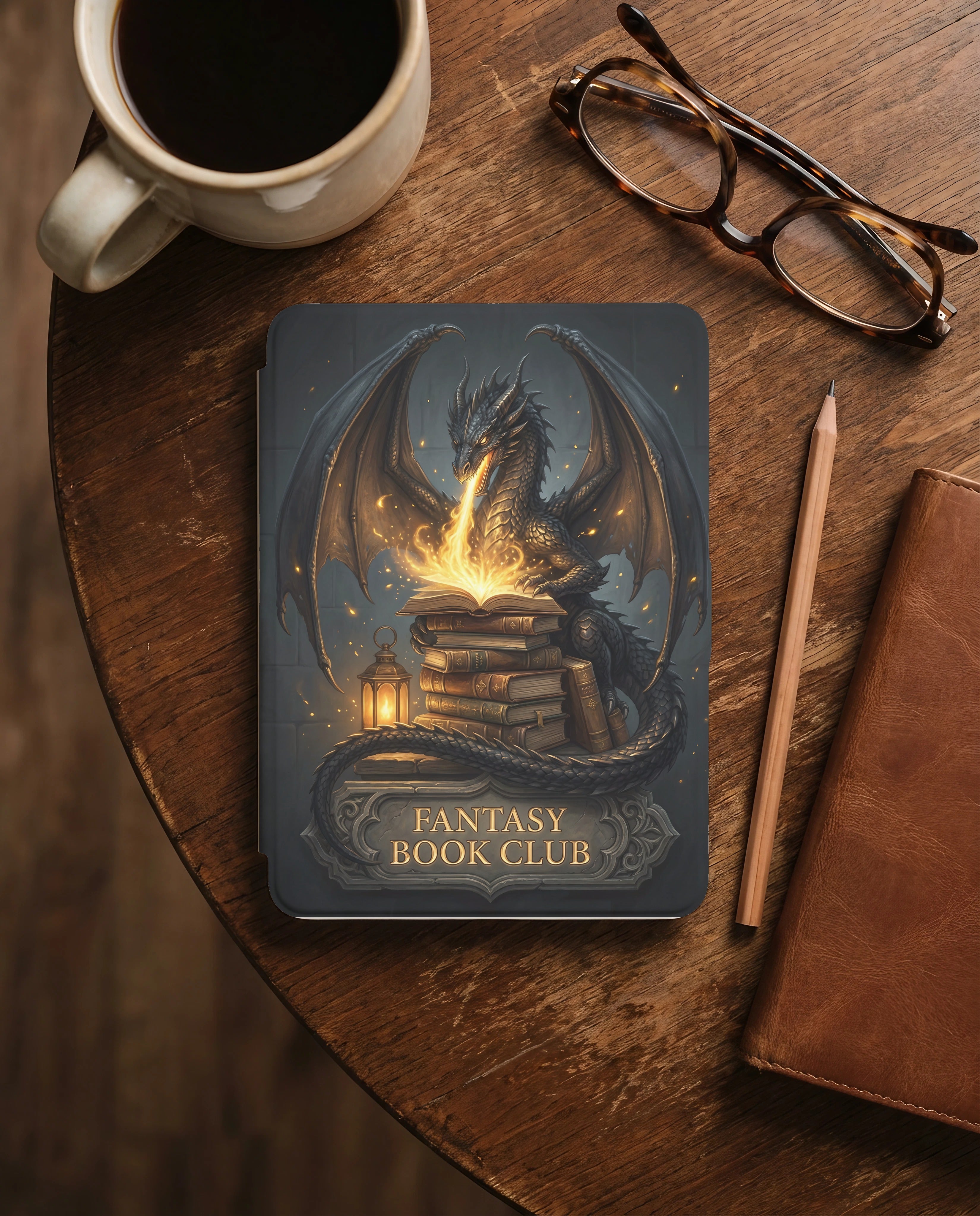 Fantasy Book Club Dragon Kindle Case — Book Lover Gift