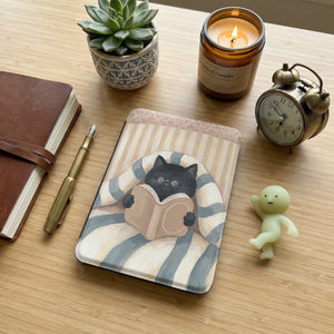 Black Cat in Bed Kindle Paperwhite Case — Cozy Cat Lover Gift
